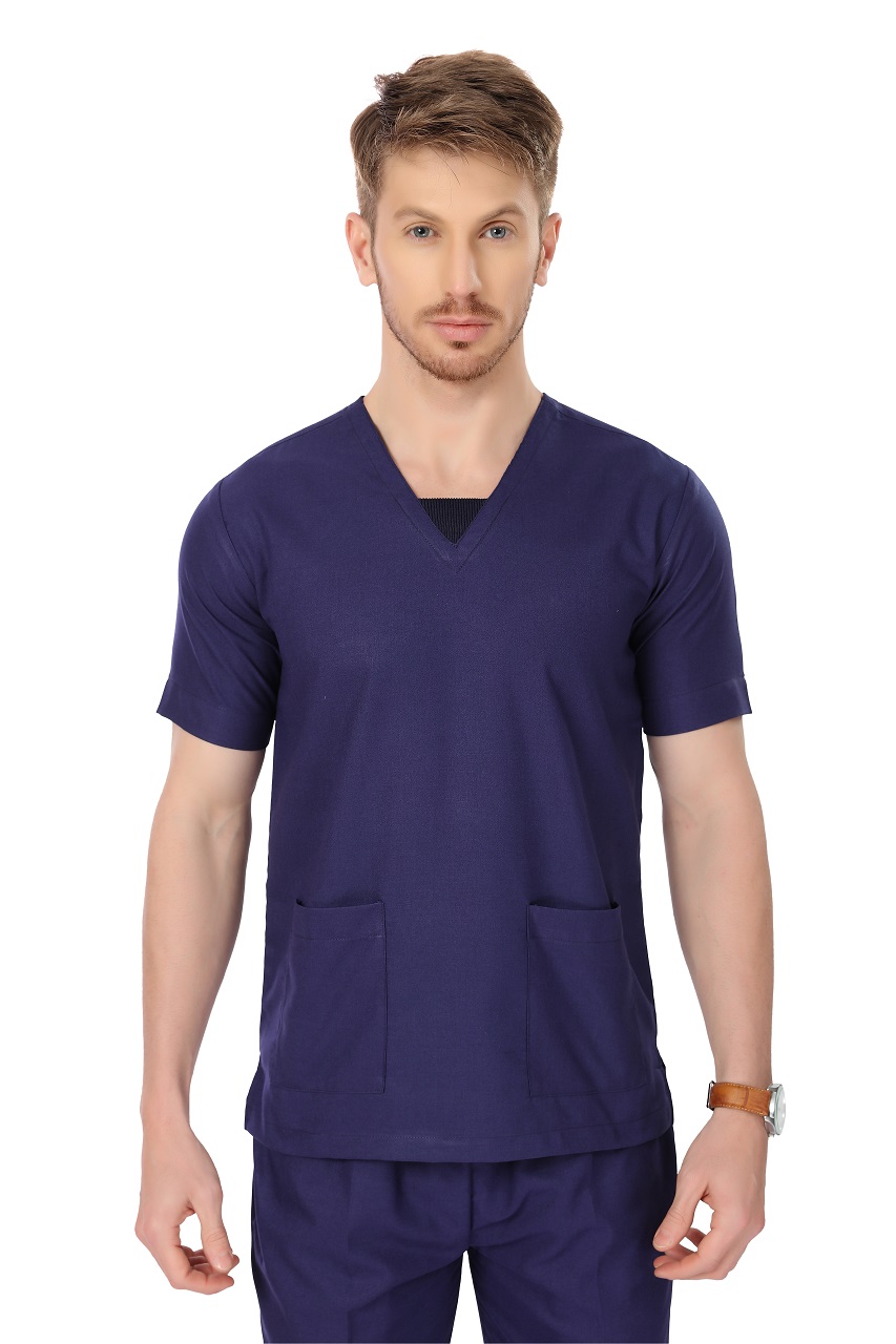 LUNAIN Navy Blue Scrub Suits for Doctors, Dentists and Healthcare  Professionals (Unisex)