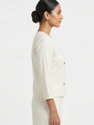 Double-Breasted Wrap V-Neck Blazer