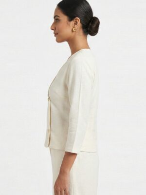 Double-Breasted Wrap V-Neck Blazer