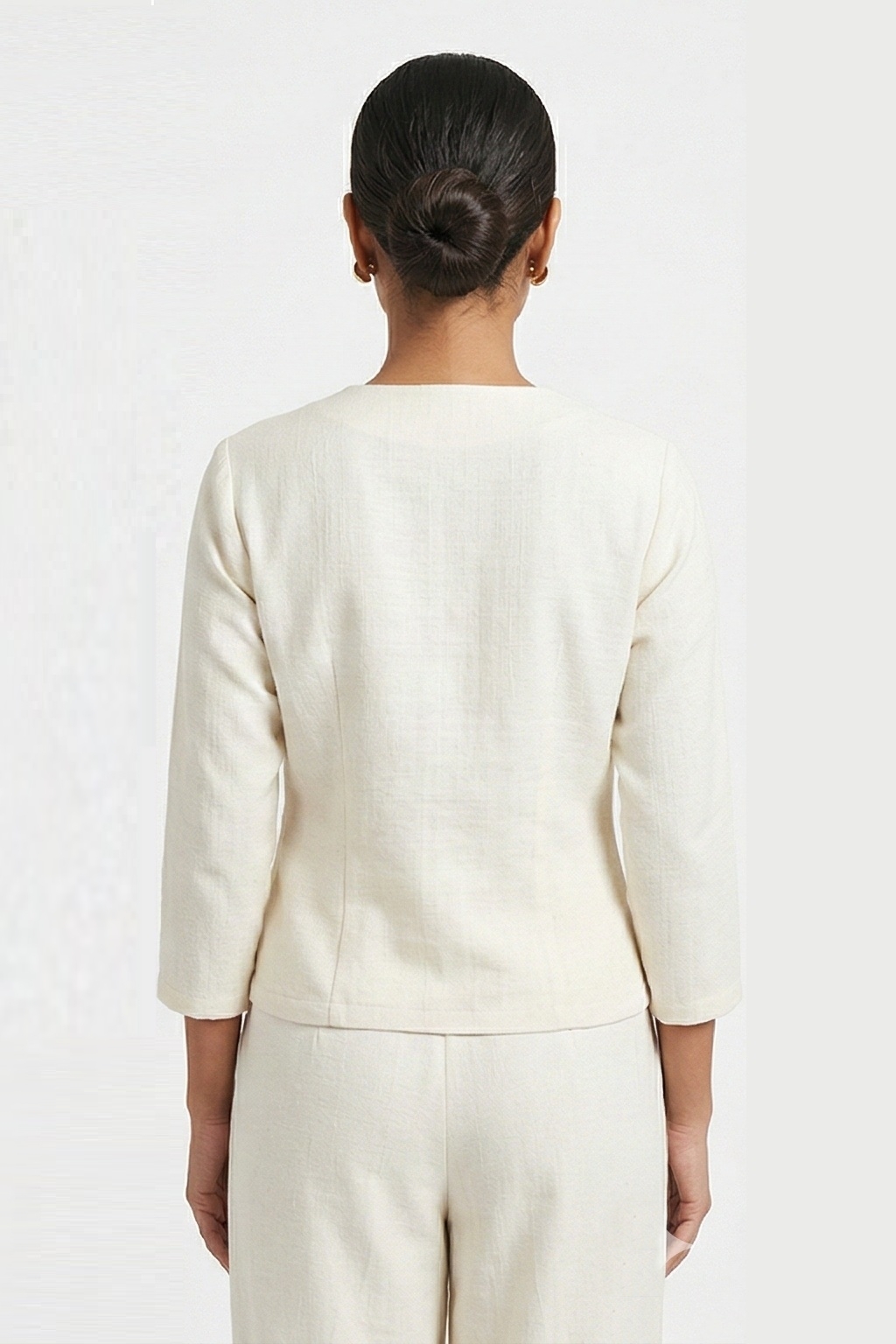 Double-Breasted Wrap V-Neck Blazer - Image 4