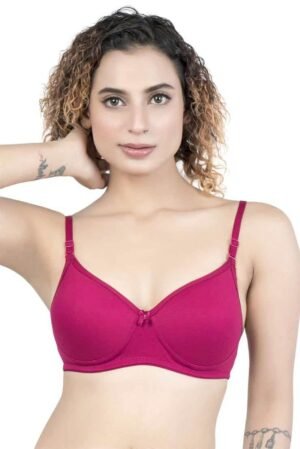 1-101.jpg LUNAIN Lady pad Women's Cotton Fabric Bra Soft botom Band for Extra Comfort (Pink)