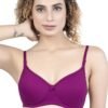 LUNAIN Lady pad Women's Cotton Fabric Bra Soft botom Band for Extra Comfort (Purple)