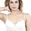 1-104.jpg LUNAIN Lady pad Women's Cotton Fabric Bra Soft botom Band for Extra Comfort (White)