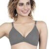 1-116.jpg LUNAIN Mani Women's Non Padded Non Wired Cotton Lycra Fabric Bra with Special Broad Strap (Off-White)