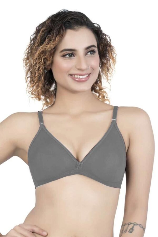 1-116.jpg LUNAIN Mani Women's Non Padded Non Wired Cotton Lycra Fabric Bra with Special Broad Strap (Off-White)