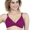 1-117.jpg LUNAIN Mani Women's Non Padded Non Wired Cotton Lycra Fabric Bra with Special Broad Strap (Pink)