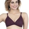 LUNAIN Mani Women's Non Padded Non Wired Cotton Lycra Fabric Bra with Special Broad Strap (Voilet)