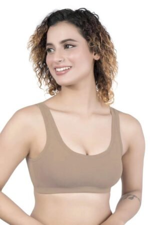1-157.jpg LUNAIN Women Sports Bra for High Impact Activities | Non Padded (Brown)