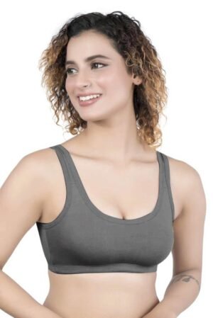 1-158.jpg LUNAIN Women Sports Bra for High Impact Activities | Non Padded (Gray)