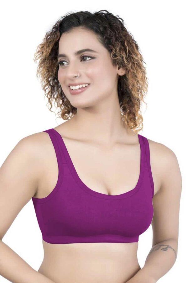 1-161.jpg LUNAIN Women Sports Bra for High Impact Activities | Non Padded (Purple)