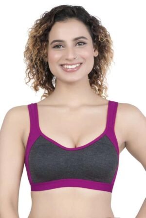 1-166.jpg LUNAIN Women Sports Bra for High Impact Activities | Non Padded (Purple)