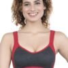 1-167.jpg LUNAIN Women Sports Bra for High Impact Activities | Non Padded (Red)