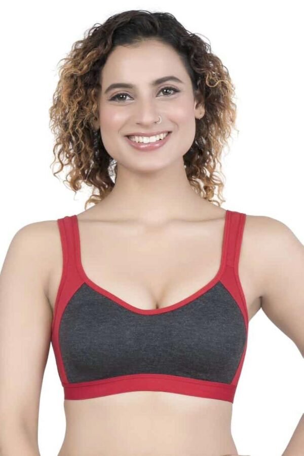 1-167.jpg LUNAIN Women Sports Bra for High Impact Activities | Non Padded (Red)