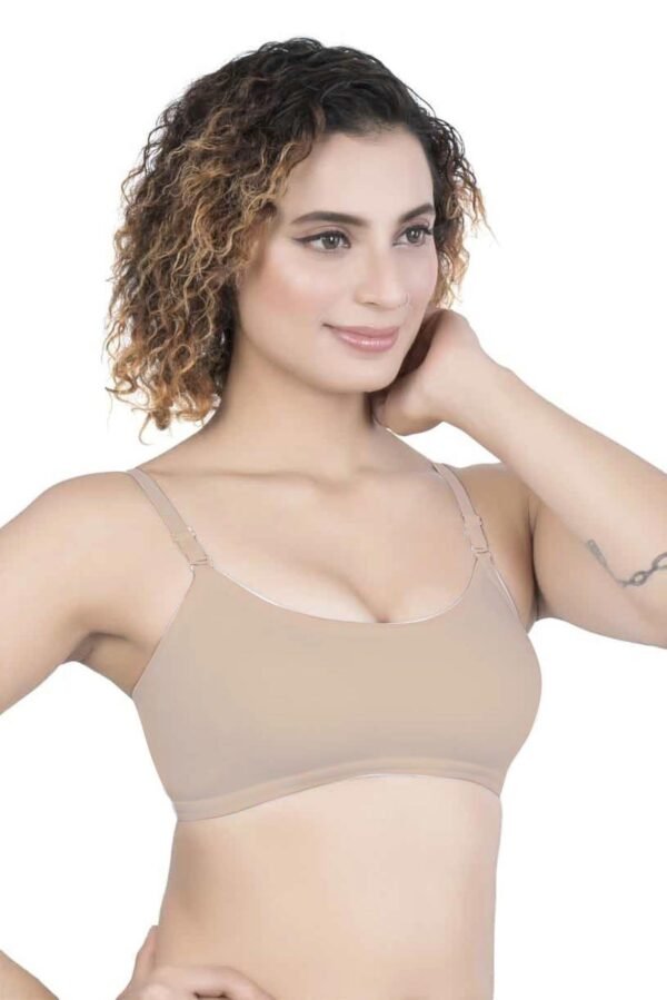 1-168.jpg LUNAIN Women Sports Bra | Non Padded (Peach)