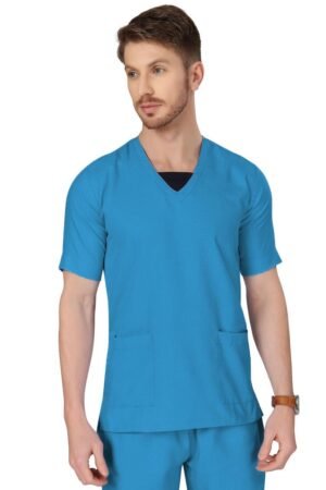 1-18.jpg LUNAIN Scrub Suits for Doctors | OT Dress | Dentists and Healthcare Professionals (Men) (Dark Sky Blue)