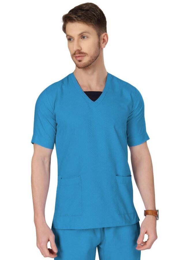 1-18.jpg LUNAIN Scrub Suits for Doctors | OT Dress | Dentists and Healthcare Professionals (Men) (Dark Sky Blue)