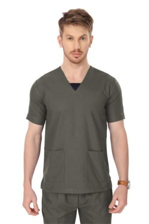 1-19.jpg LUNAIN Scrub Suits for Doctors | OT Dress | Dentists and Healthcare Professionals (Men) (Gray)