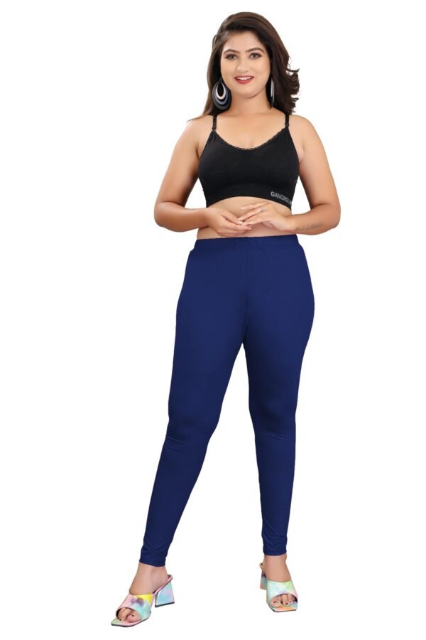 1-2.jpg LUNAIN Ankle Length Leggings for Women and Girls (Blue)