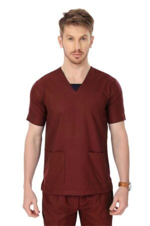 1-20.jpg LUNAIN Scrub Suits for Doctors | OT Dress | Dentists and Healthcare Professionals (Men) (Maroon)