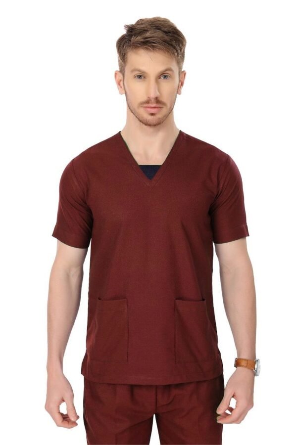 1-20.jpg LUNAIN Scrub Suits for Doctors | OT Dress | Dentists and Healthcare Professionals (Men) (Maroon)