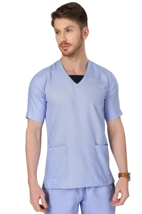 1-23.jpg LUNAIN Scrub Suits for Doctors | OT Dress | Dentists and Healthcare Professionals (Men) (Sky Blue)