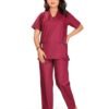 LUNAIN Scrub Suits for Doctors | OT Dress | Dentists and Healthcare Professionals (Women) (Maroon)