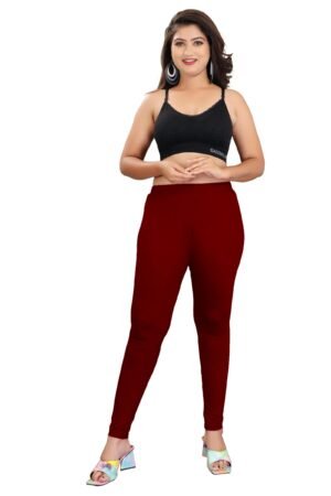 1-3.jpg LUNAIN Ankle Length Leggings for Women and Girls (Maroon)