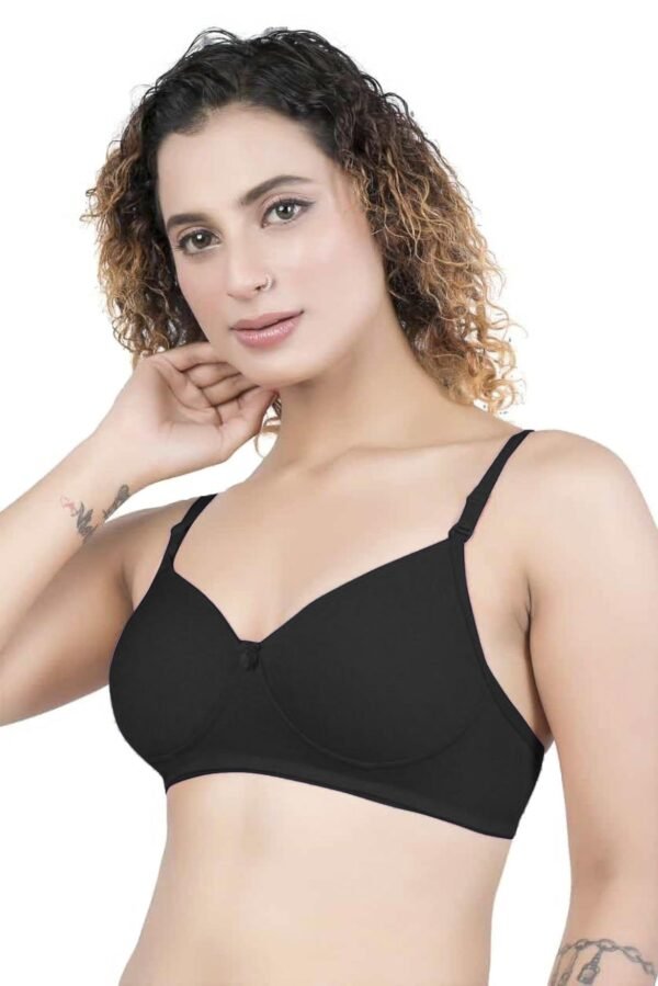 1-30.jpg LUNAIN Demi Pad Women's Lina Salwar-Kameez Knitted Molded Cup Regular Fit Bra Cotton Non Padded Wire Free
