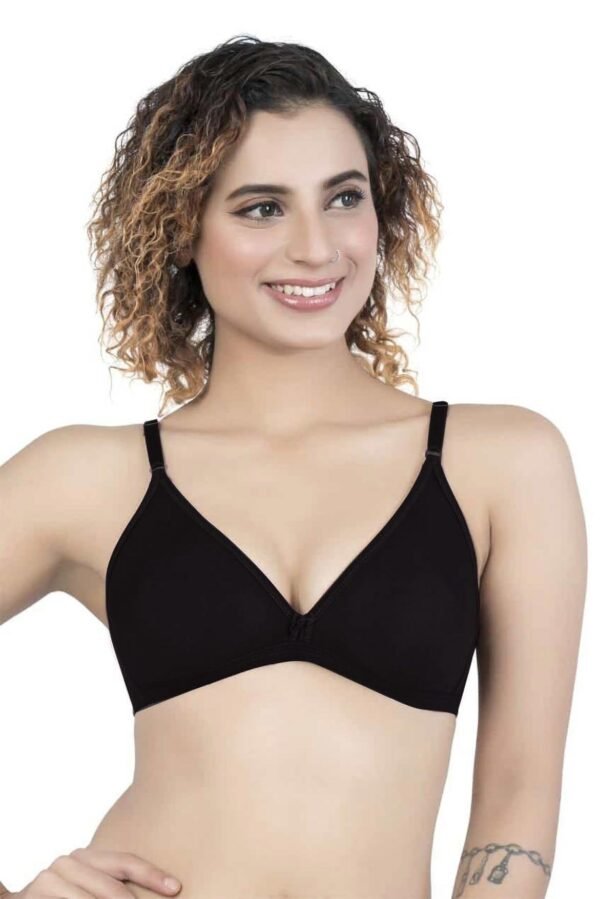 1-35.jpg LUNAIN Mani Women's Non Padded Non Wired Cotton Lycra Fabric Bra with Special Broad Strap