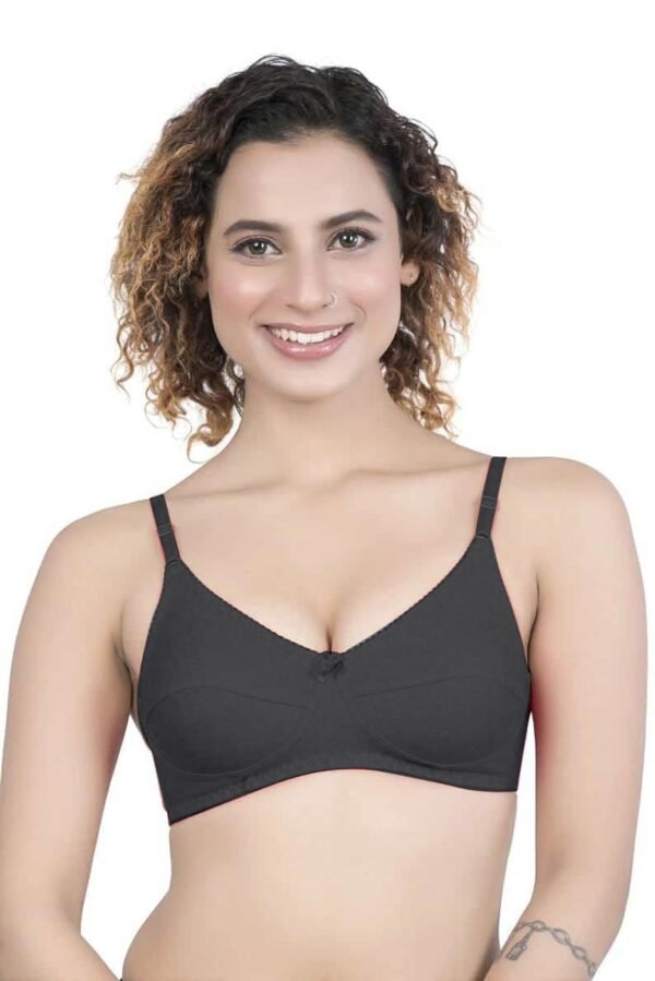 1-38.jpg LUNAIN Milance Women's Non Padded Non Wired Cotton Lycra Fabric Bra with Special Broad Strap
