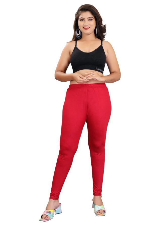 1-5.jpg LUNAIN Ankle Length Leggings for Women and Girls (Red)