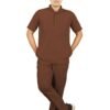 1-51.jpg LUNAIN 2-Way Stretchable Scrub Suit for Men (Brown)