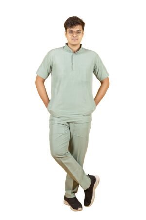 1-57.jpg LUNAIN 2-Way Stretchable Scrub Suit for Men (Pista Green)