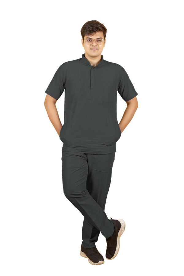 1-59.jpg LUNAIN 2-Way Stretchable Scrub Suit for Men (Space Black)