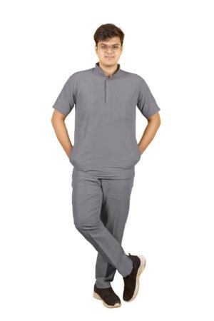 1-63.jpg LUNAIN 2-Way Stretchable Scrub Suit for Men (Gray)