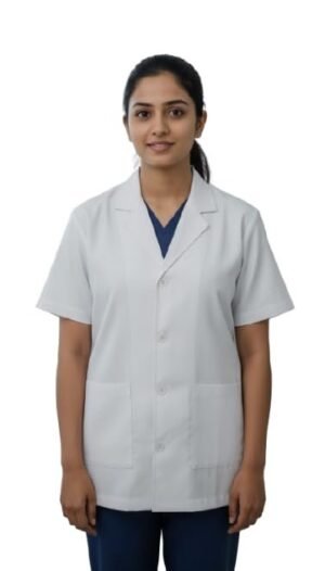 1-67.jpg LUNAIN Half Sleeves Lab Coat for Women