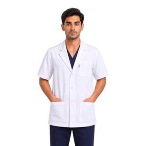 1-68.jpg LUNAIN Half Sleeves Lab Coat for Man