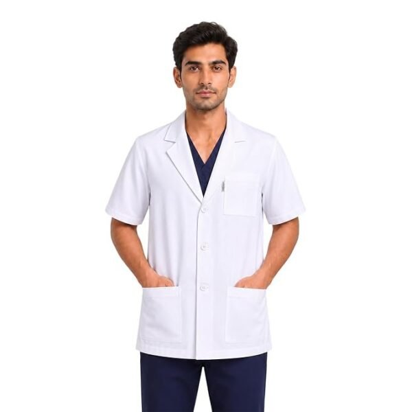 LUNAIN Half Sleeves Lab Coat for Man