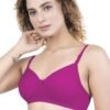 1-73.jpg LUNAIN Demi Pad Women's Lina Salwar-Kameez Knitted Molded Cup Regular Fit Bra Cotton Non Padded Wire Free (Pink)