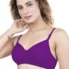 1-74.jpg LUNAIN Demi Pad Women's Lina Salwar-Kameez Knitted Molded Cup Regular Fit Bra Cotton Non Padded Wire Free (Purple)