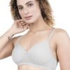 1-76.jpg LUNAIN Demi Pad Women's Lina Salwar-Kameez Knitted Molded Cup Regular Fit Bra Cotton Non Padded Wire Free (White)