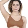 1-85.jpg LUNAIN Kavya Women's Lina Salwar-Kameez Knitted Molded Cup Regular Fit Bra Cotton Non Padded Wire Free (Brown)