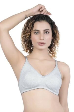 1-87.jpg LUNAIN Kavya Women's Lina Salwar-Kameez Knitted Molded Cup Regular Fit Bra Cotton Non Padded Wire Free (Off-White)