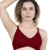 1-88.jpg LUNAIN Kavya Women's Lina Salwar-Kameez Knitted Molded Cup Regular Fit Bra Cotton Non Padded Wire Free (Maroon)