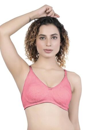 1-89.jpg LUNAIN Kavya Women's Lina Salwar-Kameez Knitted Molded Cup Regular Fit Bra Cotton Non Padded Wire Free (Light Pink)