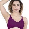 LUNAIN Kavya Women's Lina Salwar-Kameez Knitted Molded Cup Regular Fit Bra Cotton Non Padded Wire Free (Violet)