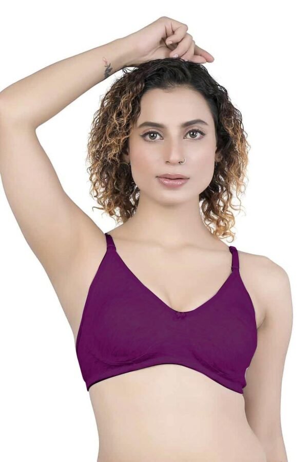 1-94.jpg LUNAIN Kavya Women's Lina Salwar-Kameez Knitted Molded Cup Regular Fit Bra Cotton Non Padded Wire Free (Violet)