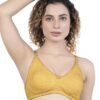 LUNAIN Kavya Women's Lina Salwar-Kameez Knitted Molded Cup Regular Fit Bra Cotton Non Padded Wire Free (Yellow)