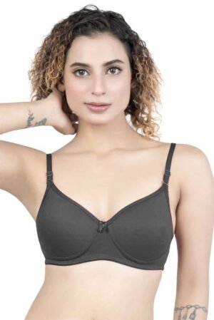 1-99.jpg LUNAIN Lady pad Women's Cotton Fabric Bra Soft botom Band for Extra Comfort (Gray)