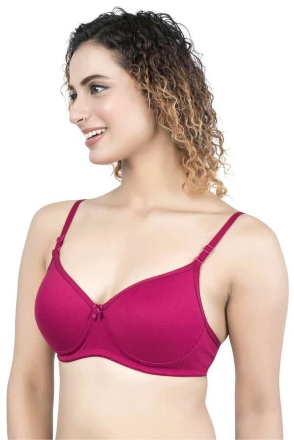 LUNAIN Lady pad Women's Cotton Fabric Bra Soft botom Band for Extra Comfort (Pink)